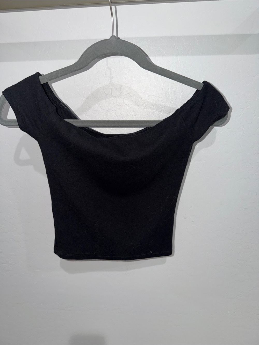 jcpenney Black Off-Shoulder Crop Top